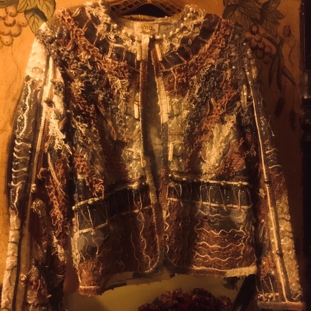 Sandy Starkman Boho Vintage Beaded Jacket. XS